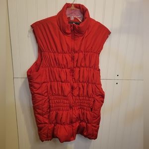 Women's Red Puffer Vest